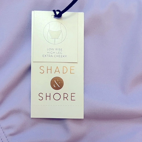 Shade And Shore Low Rise High Leg Bikini Bottoms Extra Cheeky Purple NWT‎ XL - Picture 2 of 10